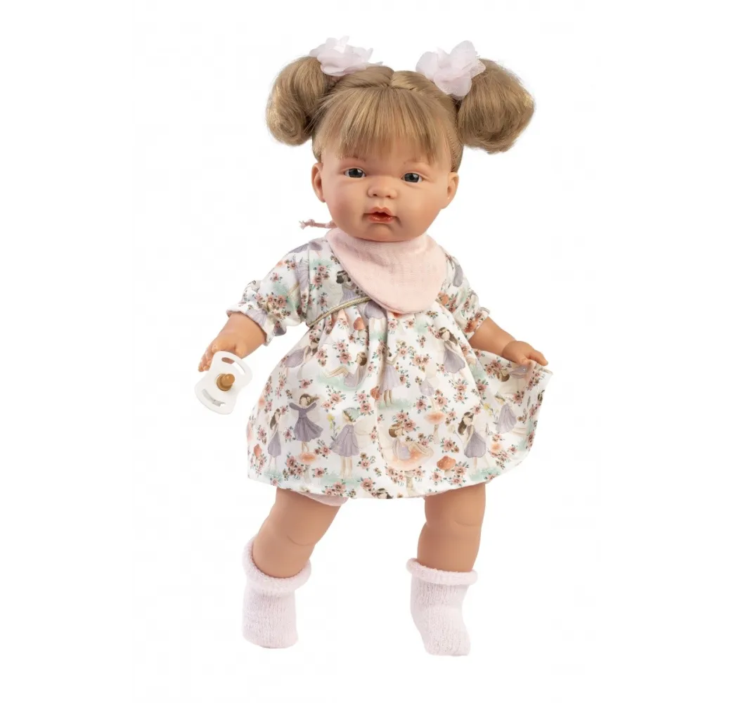 Llorens Joelle 38 cm – lalka interaktywna ze smoczkiem