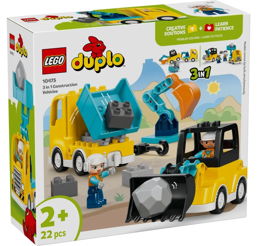 LEGO DUPLO Maszyny budowlane 3 w 1 – klocki konstrukcyjne