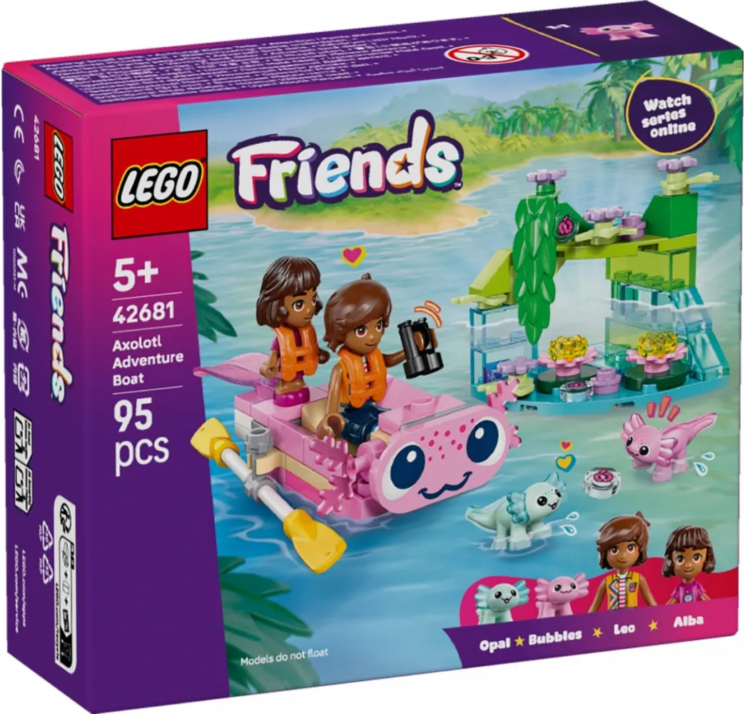 LEGO Friends Przygoda na aksolotlowej łodzi – klocki dla dzieci