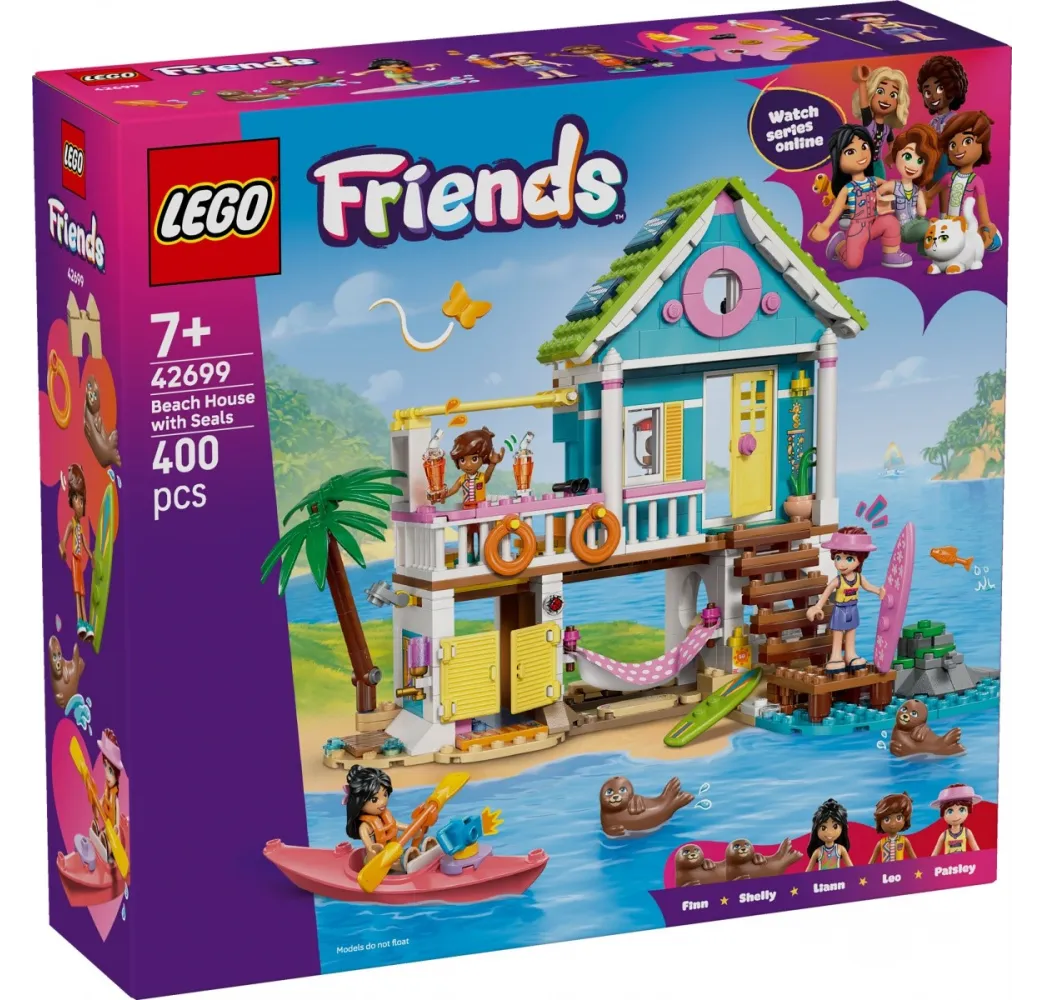 LEGO Friends Domek na plaży z fokami – klocki konstrukcyjne