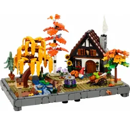 LEGO Icons Jesienny ogród z chatką – klocki konstrukcyjne dla dorosłych