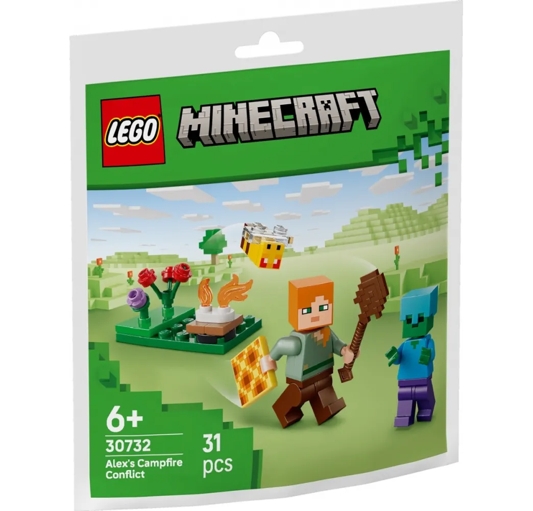 LEGO Minecraft Potyczka Alex przy ognisku – klocki konstrukcyjne