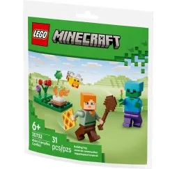 LEGO Minecraft Potyczka Alex przy ognisku – klocki konstrukcyjne