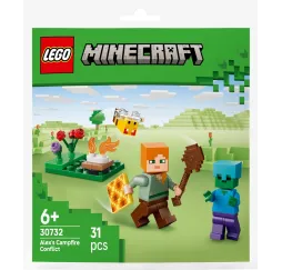 LEGO Minecraft Potyczka Alex przy ognisku – klocki konstrukcyjne