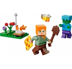 LEGO Minecraft Potyczka Alex przy ognisku – klocki konstrukcyjne