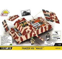 Cobi Klocki Panzer VIII Maus 1353 elementy Historical Collection bardzo duży zestaw