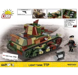 Cobi Klocki Light Tank 7TP 669 elementów Historical Collection duży zestaw