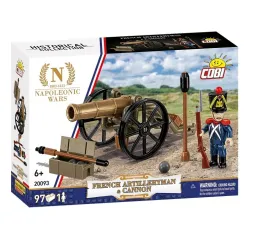 Cobi Klocki Francuski artylerzysta z armatą 97 elementów Napoleonic Wars 6+