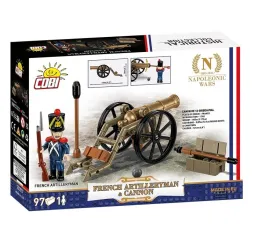 Cobi Klocki Francuski artylerzysta z armatą 97 elementów Napoleonic Wars 6+
