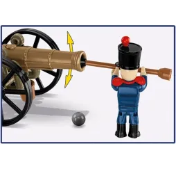 Cobi Klocki Francuski artylerzysta z armatą 97 elementów Napoleonic Wars 6+