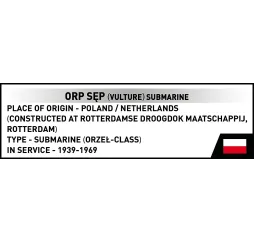 Cobi Klocki ORP Sęp 190 elementów Historical Collection mały zestaw nr kat. COBI-4856