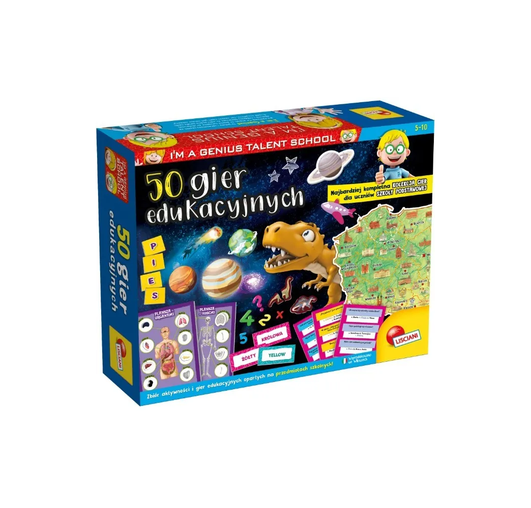 Lisciani I'M A Genius 50 Gier edukacyjnych – gry planszowe 5+