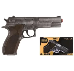 Pulio Pistolet policyjny metalowy – zabawka dla chłopca 3+