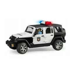 Bruder Jeep Wrangler Rubicon policja z figurką – pojazd 1:16