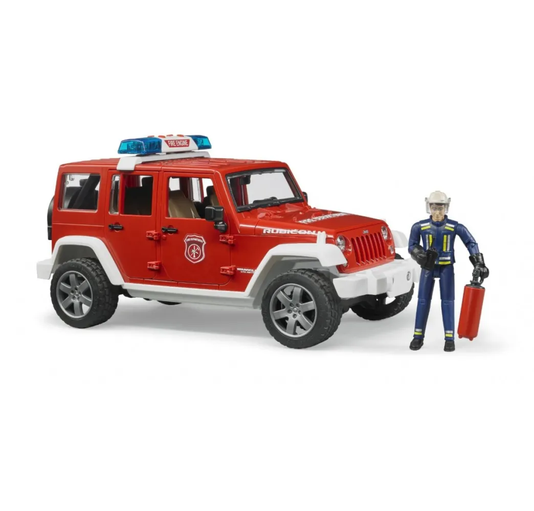 Bruder Jeep Wrangler Straż Pożarna – pojazd z figurką 4+