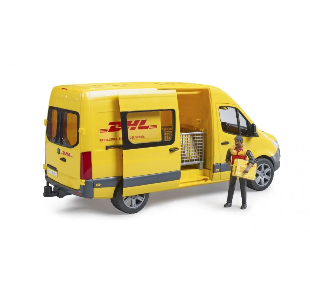 Bruder Bus MB Sprinter DHL z figurką – pojazdy dla dzieci