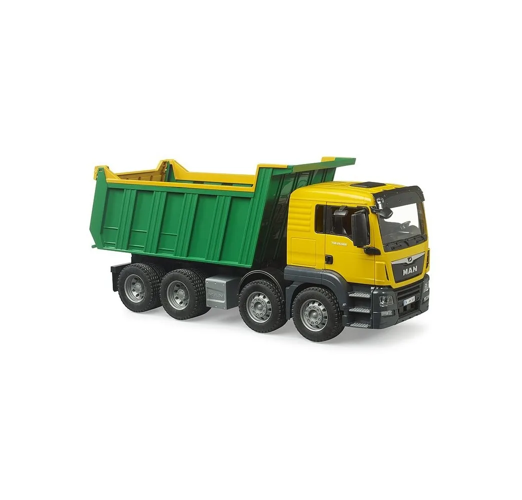 Bruder Wywrotka MAN TGS żółto-zielona – pojazd dla dzieci 3+