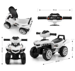 Milly Mally Monster biały jeździk quad dla malucha