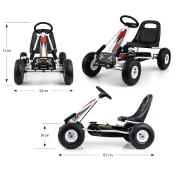 Milly Mally Thor biały gokart na pedały dla dzieci