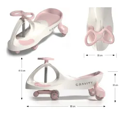 Gravity Cream Pink jeździk Milly Mally 3+