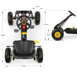 Milly Mally Thor czarny gokart na pedały 3+