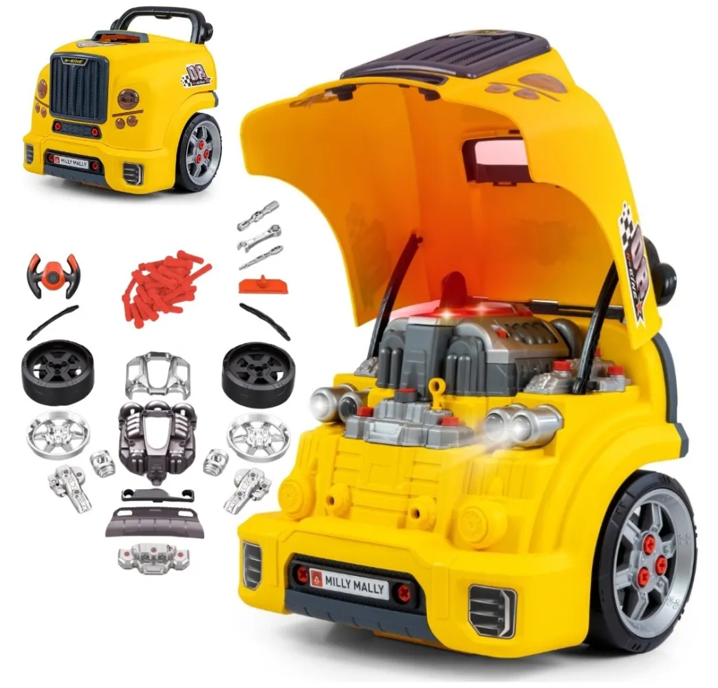 Milly Mally Zestaw mechanik warsztat silnik rozkręcalny N-Gine żółty
