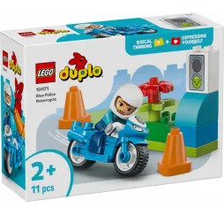 LEGO DUPLO Niebieski motocykl policyjny – klocki 2+