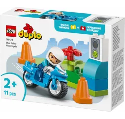 LEGO DUPLO Niebieski motocykl policyjny – klocki 2+