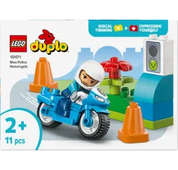 LEGO DUPLO Niebieski motocykl policyjny – klocki 2+