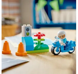 LEGO DUPLO Niebieski motocykl policyjny – klocki 2+