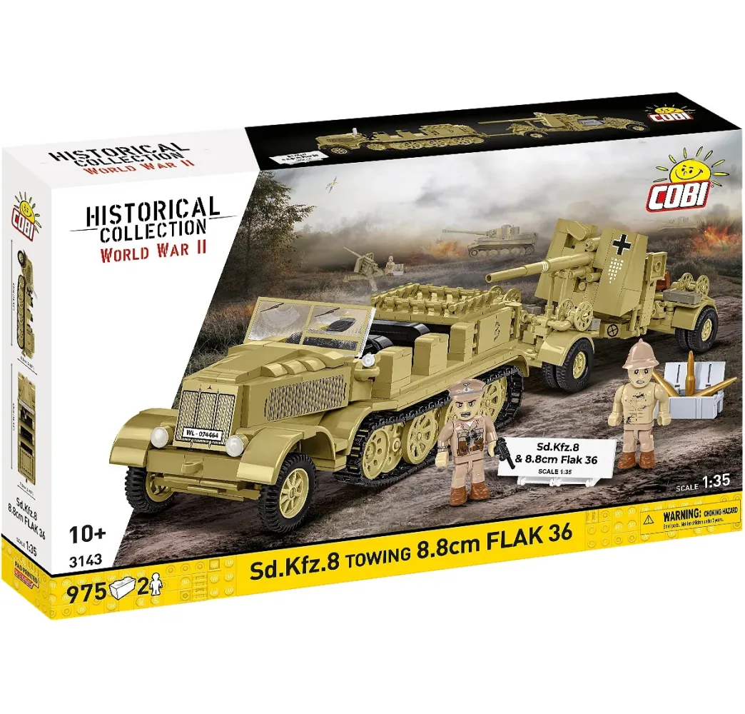 Cobi Sd.Kfz.8 z Flak 36 – klocki konstrukcyjne