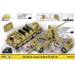 Cobi Sd.Kfz.8 z Flak 36 – klocki konstrukcyjne