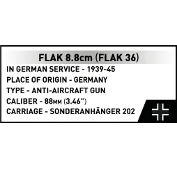 Cobi Sd.Kfz.8 z Flak 36 – klocki konstrukcyjne