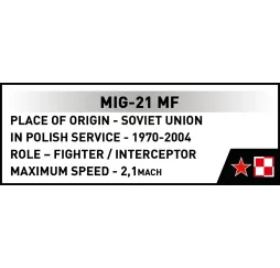 MiG-21 MF klocki konstrukcyjne Cobi 381 el.