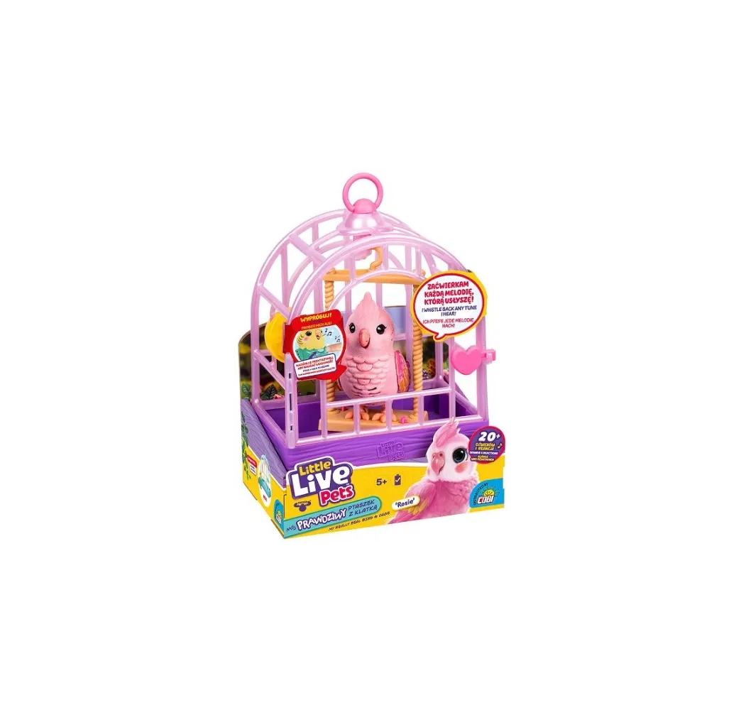 Little Live Pets ptaszek interaktywny różowy Cobi