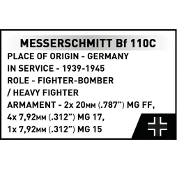 Messerschmitt Bf 110C klocki konstrukcyjne Cobi 578 el.