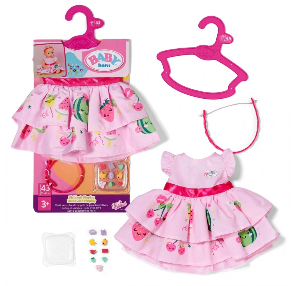 Baby Born sukienka z przypinką 43 cm Zapf dla lalek