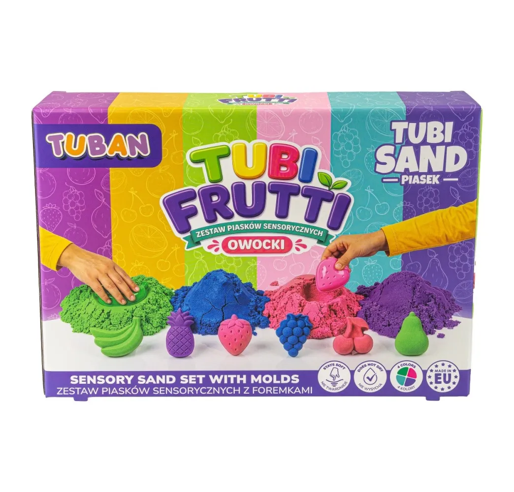 Tubi Frutti piasek sensoryczny zestaw kreatywny TUBAN