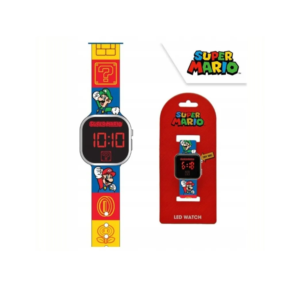 Super Mario zegarek LED z kalendarzem Kids Euroswan
