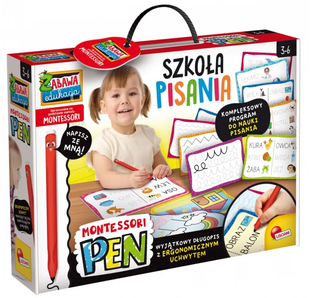 Montessori Pen szkoła pisania 18 tabliczek Lisciani