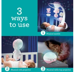 Infantino karuzelka 3w1 pudrowy róż B-kids