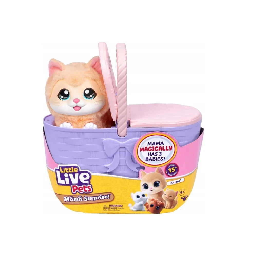 Little Live Pets Kocia Mama w koszyku pluszak Cobi