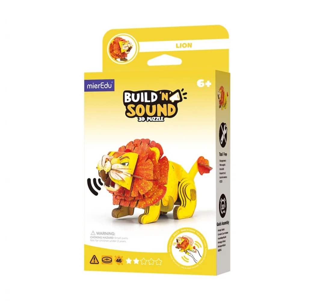 Lew Puzzle 3D Buduj i słuchaj MierEdu MG DYSTRYBUCJA
