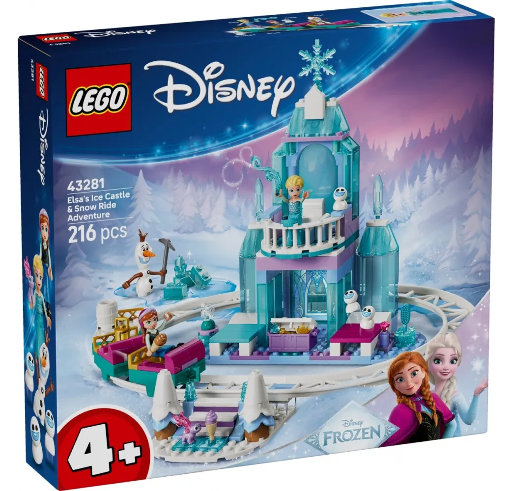 LEGO Klocki Disney 43281 Lodowy zamek Elzy i Śnieżna przejażdżka