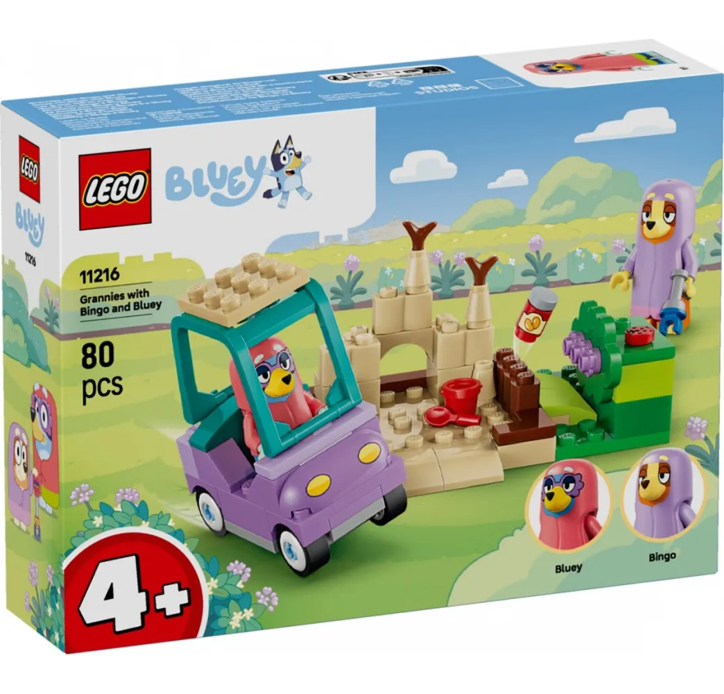 LEGO Klocki Bluey 11216 Babunie z Bingo i Blue