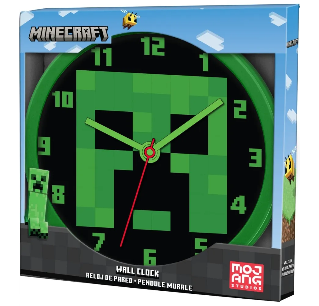 Kids Euroswan Zegar ścienny Minecraft 25 cm
