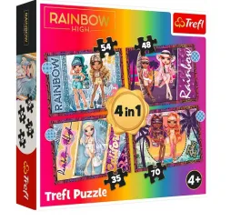 Puzzle 4w1 Modne laleczki Rainbow High