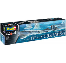 Revell, Model plastikowy U-Boat Type IX C U67/U154, 05166, skala 1:72